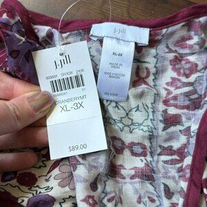 J Jill Paisley Kimono XL 3X Boho Cottagecore Lagenlook Whimsigoth Wrap Top 3074